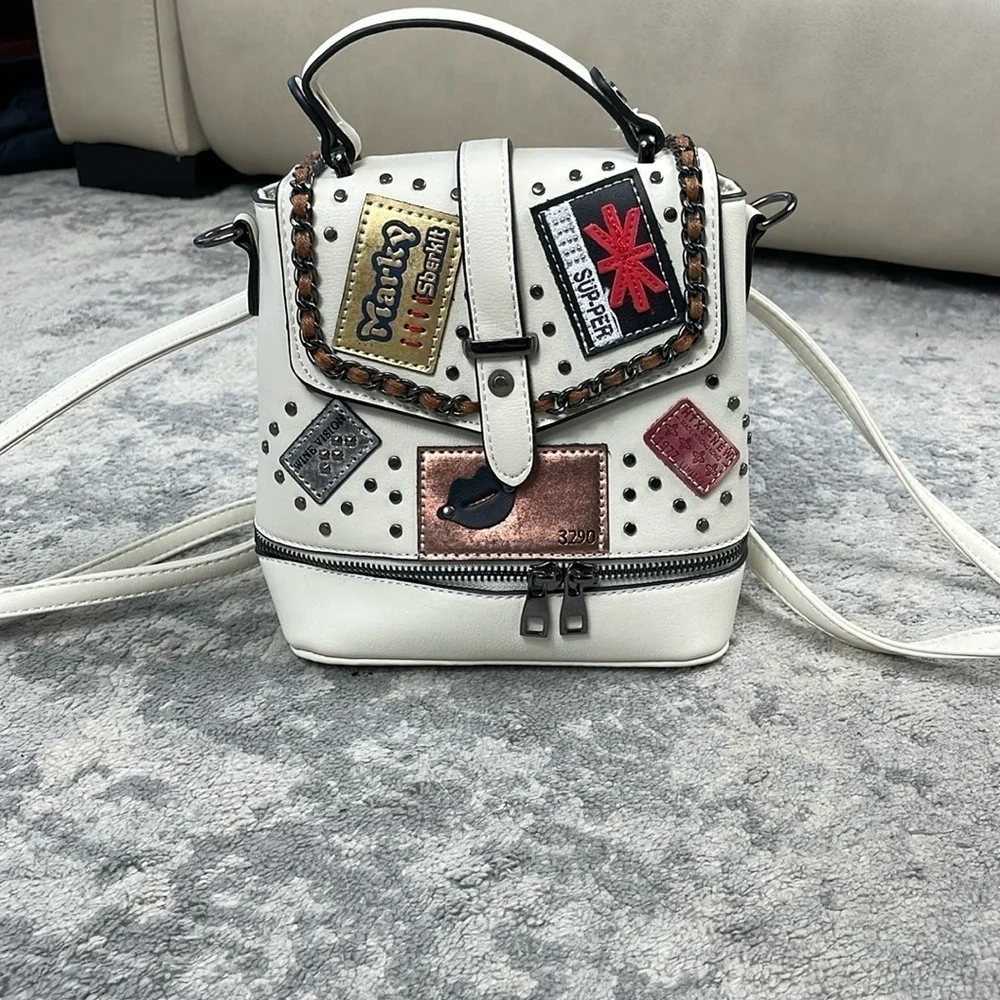 Tokyo Japan Boutique Fashion Backpack Convertible Shoulder Bag Sling Patches